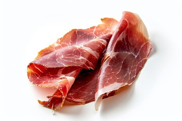 Sticker - Whole dry Spanish ham isolated on white background with other cured meats like Italian Prosciutto Crudo or Parma ham