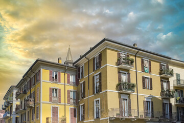 Wall Mural - Lecco village, Como lake in Italy.