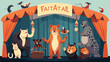 Animal talent 2d flat cartoon vactor illustration i