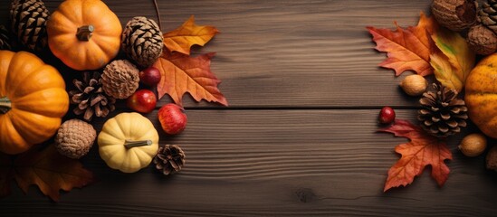 Poster - A table adorned with pumpkins and autumn accents
