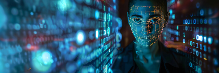 Poster - digital fortress: cybersecurity in the digital age. concept cyber threats, data privacy, encryption 