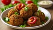  Delicious meatballs with fresh tomato and parsley garnish