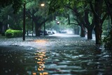 severe tropical storm causing major flooding with heavy rainfall and rising water levels weather photography