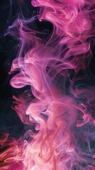 Poster - Abstract pink and purple smoke on dark background