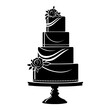 Wedding cake icon symbol silhouette. Vector illustration