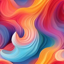 Colorful Abstract Painting With Vibrant Swirls Of Color