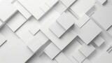 Fototapeta Przestrzenne - thick white layered paper art. A few larger squares throughout. extremely detailed and realistic, soft drop shadows, octane render, hyperrealistic,