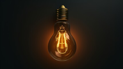 Aufkleber - Glowing light bulb on dark background