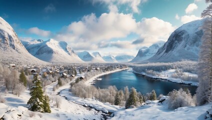 Poster - snow covered mountains