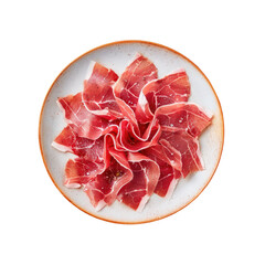 Wall Mural - Cooked meat on a plate against a Transparent Background