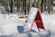 A-Fram Sign in the Snow