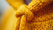 Yellow rope knotted close-up.