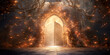 Mystical gateway engulfed by ancient trees: A vision of baroque and fantasy