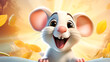 close up view Cute  mouse dark background 