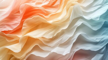 Aufkleber - A colorful piece of fabric with a rainbow pattern. The colors are orange, yellow, and blue