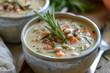 Cannellini bean soup with vegetables rosemary and pancetta