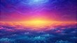 Sunset Sky with Clouds Over Ocean Gradient background