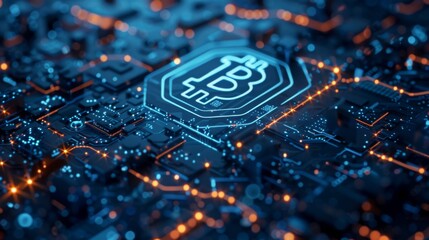 Poster - Bitcoin Logo on Computer Keyboard
