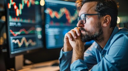 Poster - Man Working at Computer Monitor