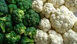 Close up of broccoli and cauliflower