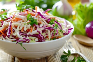 Poster - Crisp coleslaw in white dish