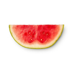 watermelon slice with shadow isolated on transparent background