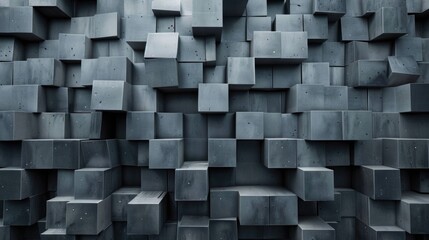 Poster - Gray cubic abstract background. AI generative.