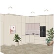 Design interior sketch collage of laconic kitchen