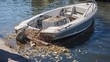 Aftermath of watercraft collision: wreckage from a boating accident, prompting investigations and safety measures to prevent future incidents.
