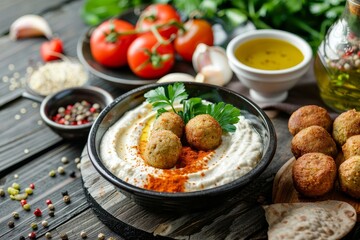 Sticker - Spiced hummus and falafel with veggies