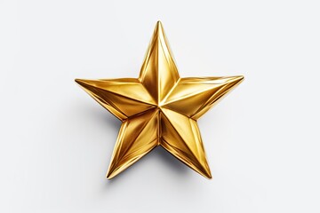 Gold Star on White - Stock Image Generative AI