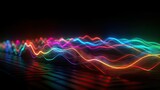 Fototapeta Tulipany - Vibrant Neon Equalizer Abstract Generative AI