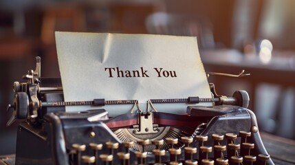 Poster - A Vintage Typewriter Expressing Gratitude