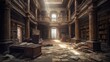 Forgotten Splendor: Abandoned Ornate Library Generative AI