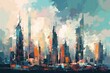 Captivating Abstract Cityscape Panorama Generative AI