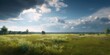 © AlexandraRooss - Serene Landscape with Lush Meadows and Cloudy Sky Generative AI