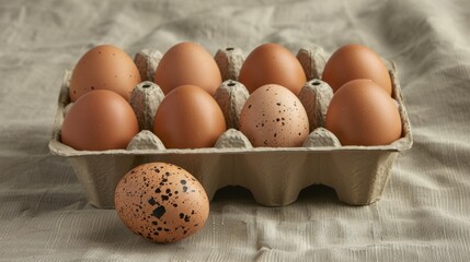 Wall Mural - A Carton of Fresh Brown Eggs