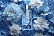 Serene Fragrance Bottle in Pastel Blue Generative AI