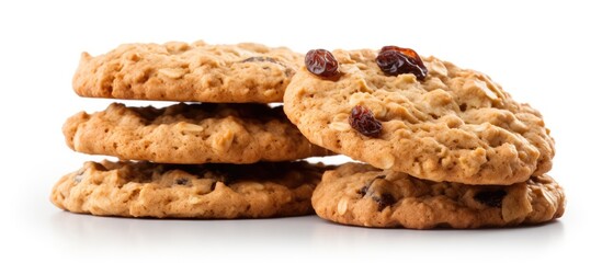Fototapete - A stack of oatmeal raisin cookies