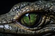 Captivating Close-up of a Green Crocodile Eye Generative AI