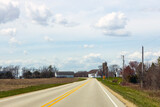Fototapeta Nowy Jork - American Country Road With Farm in the Background