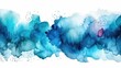 Vibrant Blue Watercolor Painting Border Generative AI