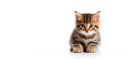 Poster - Small kitten on a white surface