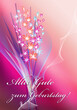 Grußkarte zum Geburtstag in rosa Tönen mit Blumenstrauß