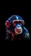 Glitch Art Abstract Monkey Portrait Generative AI