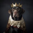 Regal Labrador in Majestic Attire Generative AI