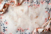  Vintage Floral Pattern On Fabric With Elegant Drape And Rustic Charm