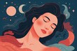 Young Woman Sleeping Peacefully in Bed Generative AI