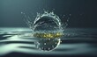 Water Drop Splashing into Calm Water - Captured with Ultra High-Speed Camera Generative AI
