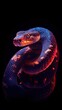 Snake in Double Exposure Style on Dark Background Generative AI